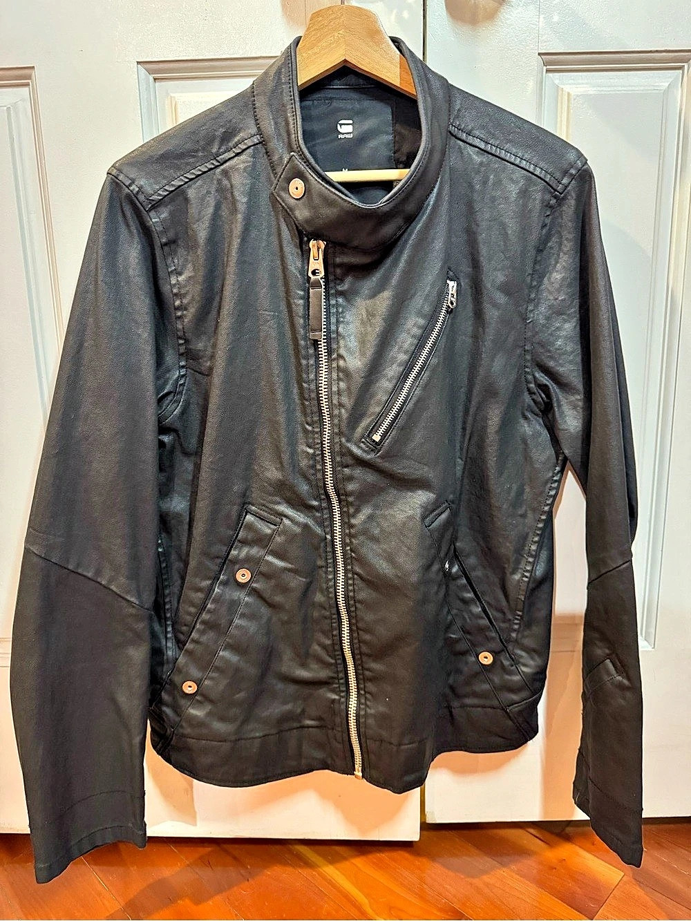 G-Star RAW Men's Black Moto Jacket Size Medium